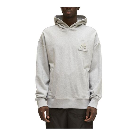 Moose Knuckles Hoodie Brooklyn Unisex Adults Grey Melange M13US662 Pullover Long